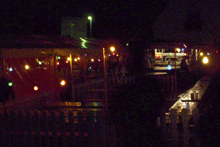 Unser Biergarten war beim Regen nicht so frequentiert